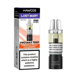 Pineapple Peach Strawberry Lost Mary X Hawcos PRO MAX 7000 PODs
