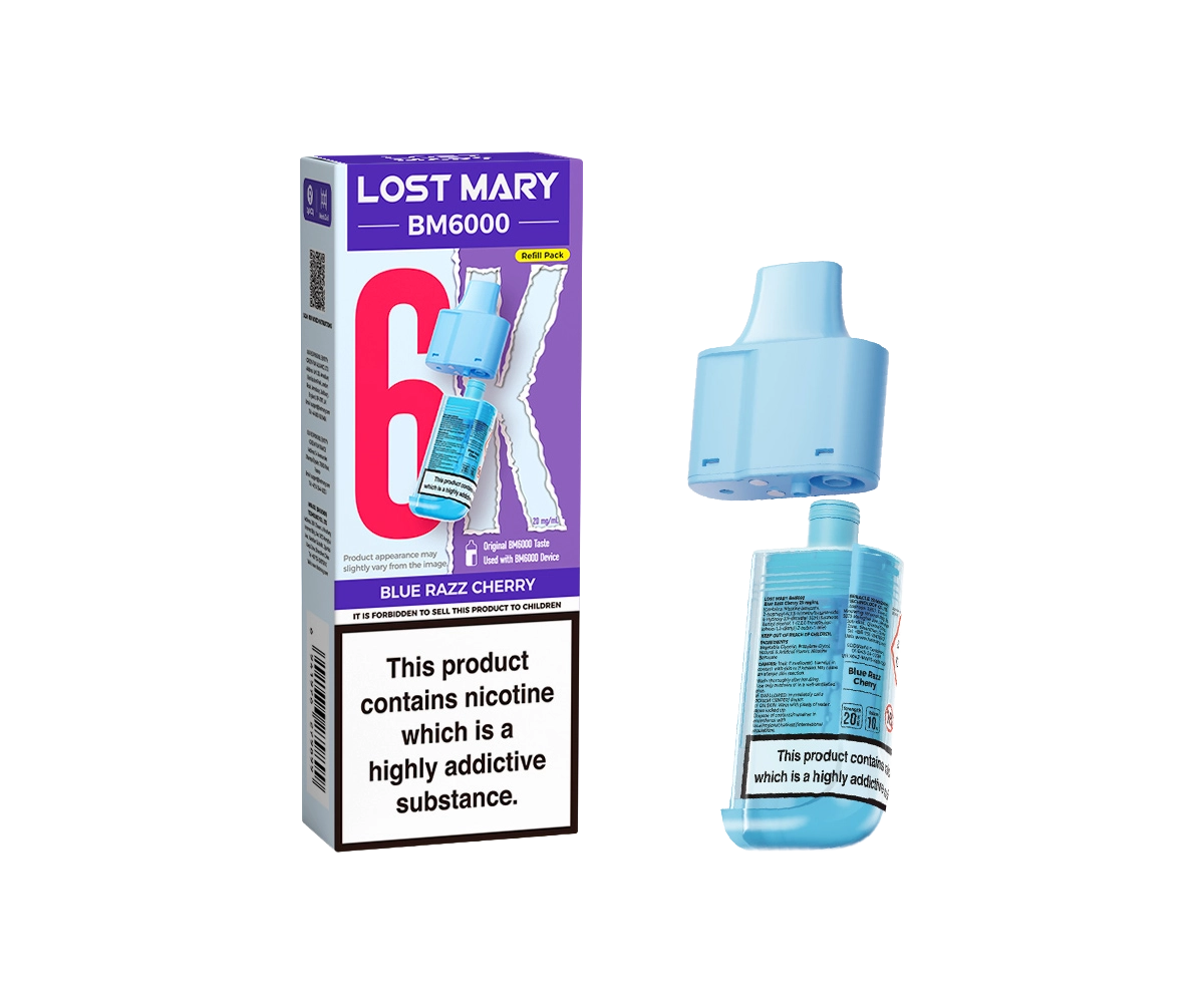 BM6000 Blue Razz Cherry Prefilled Pods BM6000 Blue Razz Cherry Prefilled Pods
